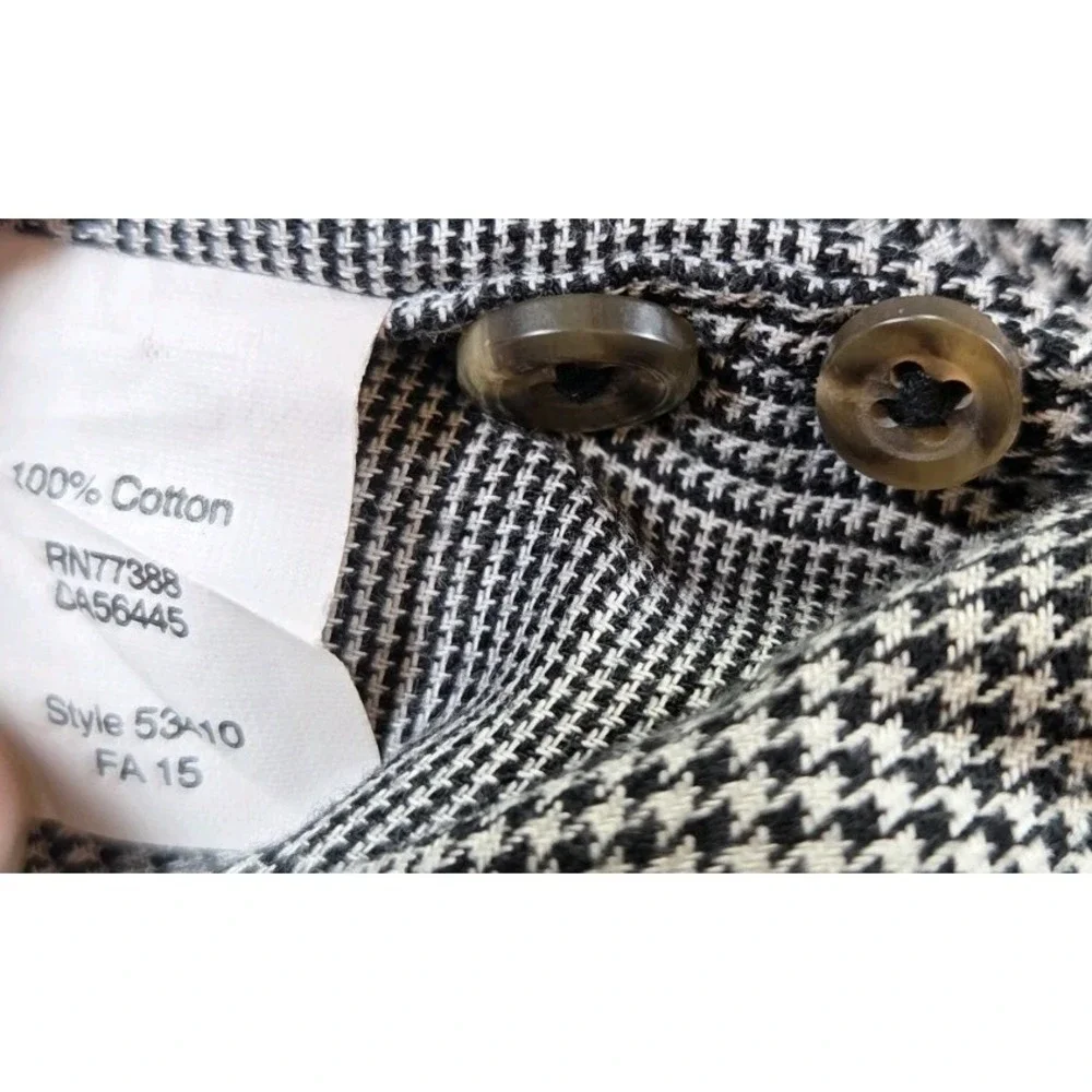 J.Crew Brushed Twill Glen Plaid Button Down Shirt Mens Medium Gray Cotton - Picture 6 of 9